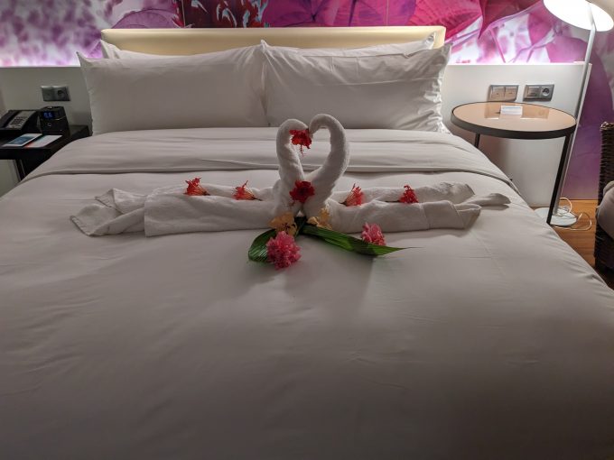 メリディアンヌメアでハネムーンのおもてなしがありました