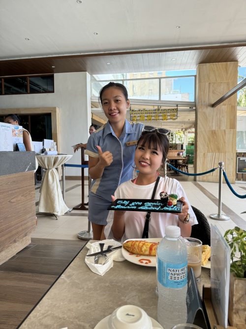 仲良くなったホテルスタッフからこんな嬉しいサプライズ