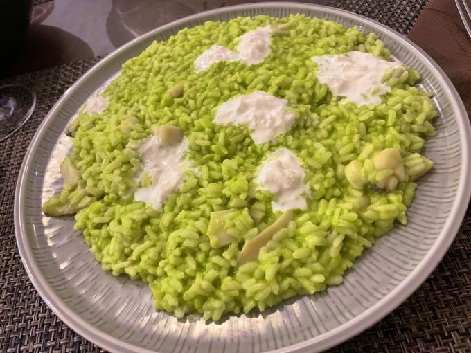 泳いだ後は、リゾットをいただきました