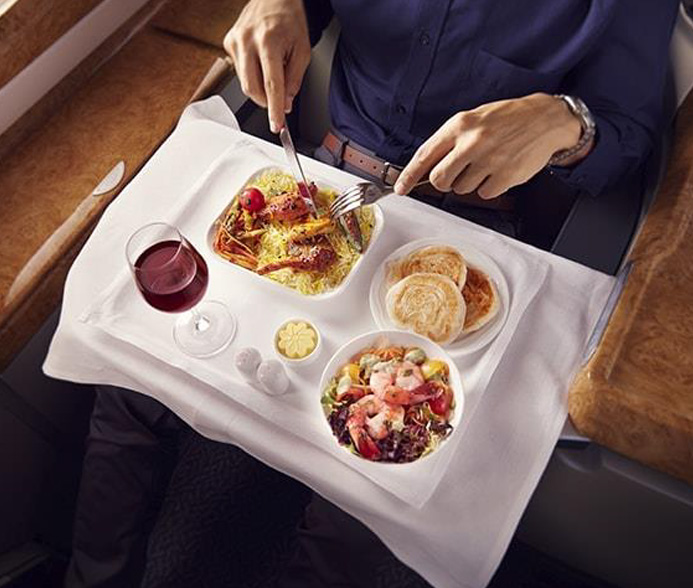 エミレーツ航空 A380 ビジネスクラス 機内食