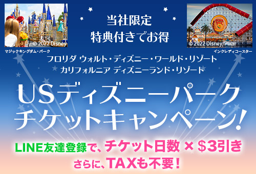 フロリダ カリフォルニア Usディズニーパーク チケットキャンペーン 海外旅行 海外ツアーはトラベルスタンダードジャパン