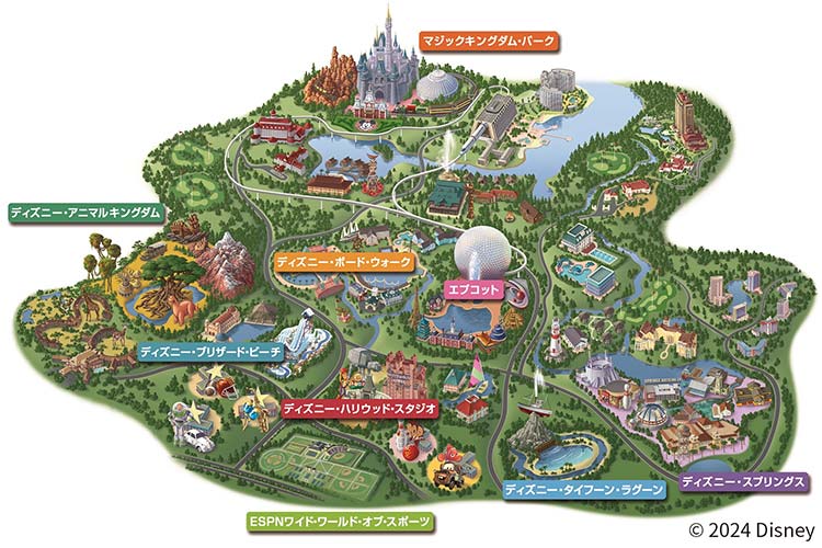 ウォルト・ディズニー・ワールド・リゾートマップ