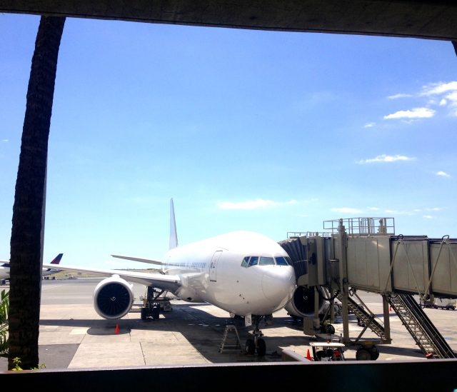 ホノルル空港の飛行機