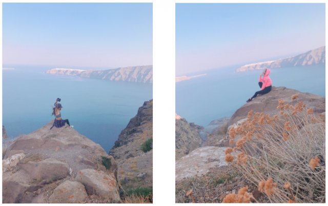 サントリーニ島の山